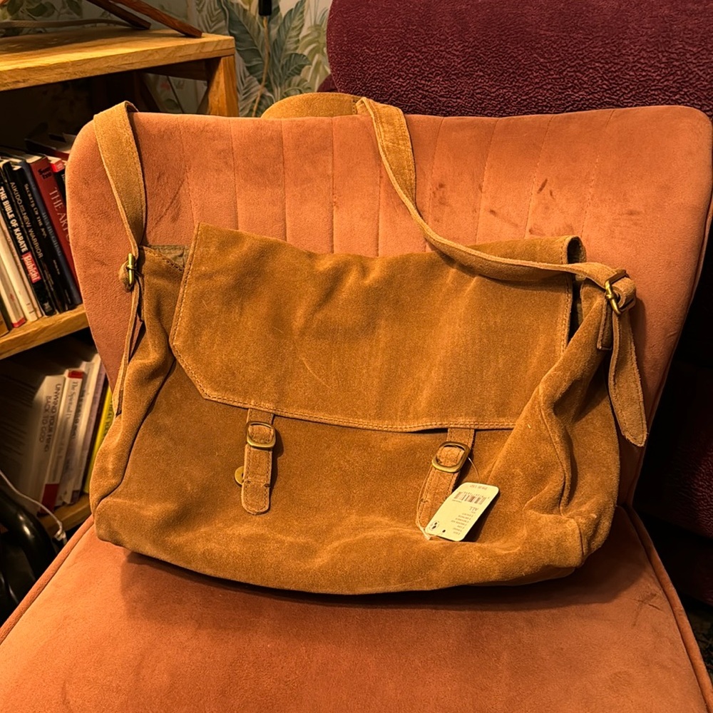Free People rich suede messenger